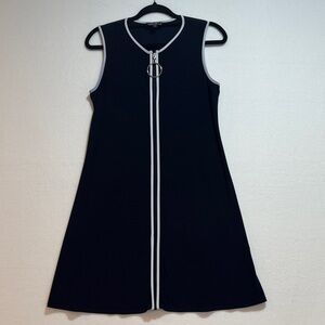 Ivy Lane Women’s S Sleeveless Navy Blue Dress with 6” front zipper